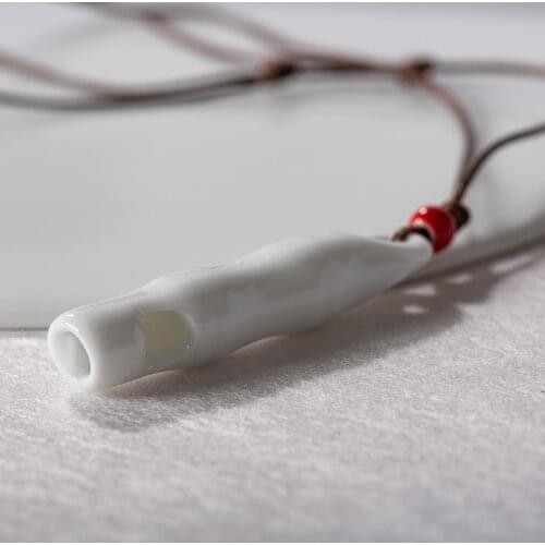 Ceramic Bamboo necklace with Whistle Pendant Children Gift retro accessory jewelry #FY528
