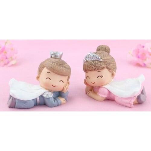 Cartoon angel prince and princess mini figurines decoration ornaments for birthday cake home decoration accessories gift carft