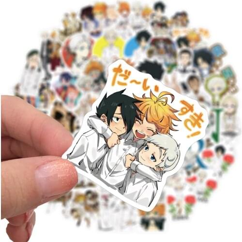10/50Pcs The Promised Neverland Stickers Anime Decal For Refrigerator Fridge Skateboard Laptop Luggage Pegatinas Graffiti Toy