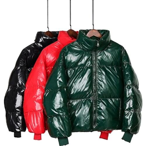 New Winter Glossy Down Parka womens Waterproof Coat Embroidery jackets large size Loose Winter Warm Thick Parka Women Jacket