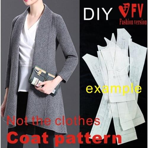 Ladies double-sided wool coat pattern sewing design drawings BY-182