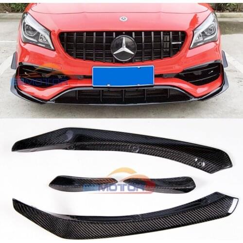 VAD real carbon fiber Front Bumper Canards Side Aero Add on Splitter For Benz W117 CLA180 CLA200 CLA220 CLA250 CLA45 16-18 M196