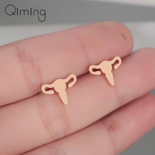 Tiny Uterus Women Earrings Chemical Science Jewelry Female Doctor Nurse Medical Health Care Stud Earring Birthday Gift