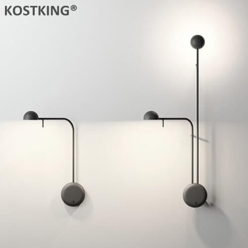 Modern Pin LED Wall Lamp Nordic Designed White Black DIY Bedroom Bedside Foyer Wall Sconces Home Living Room Lighting Fix