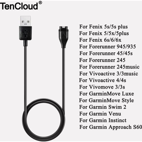 Charging Cable For Garmin Venu SQ 2 2S Forerunner 55/935/945 LTE Vivomove 3s Vivoactive 3/4/4s Charger For Fenix 5/5S/5X 6/6S/6X