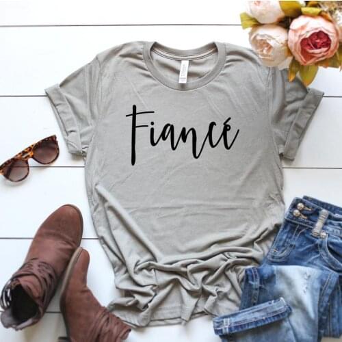 Fiance Engagement Gift Shirt Bridal Shower Bachelorette Party Cotton O Neck Unisex Plus Size Short Sleeve Top Tees Harajuku