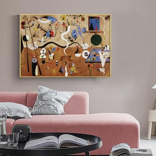 Famous Painting Joker Carnival Juan Miro Wall Art Canvas Prints and Posters Surrealism Picture for Living Room Home Cuadro Decor