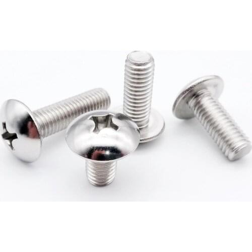 10/50X M2 M2.5 M3 M4 M5 M6 M8 304 A2-70 stainless steel JISB1111T Phillips Truss Head Large Flat Round Cross Screw Bolt L=3-80mm