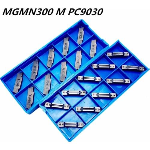 10PCS Lathe tool MGMN300 M NC9030 Carbide blade metal turning tools MGMN300 lathe tool CNC parts slotting and grooving tool