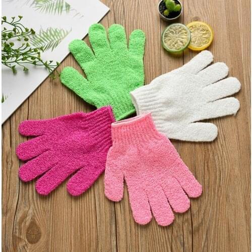12pcs/Lot Five Fingers Bath Towel Gloves Shower Candy Colors Body Wash Skin Spa Bath Scrubber Clean Brush AmenitiesMulticolor