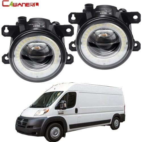 2 X Car Front Bumper LED Fog Light Assembly Angel Eye Daytime Running Light DRL 30W H11 12V For Dodge Promaster 1500 2500 3500