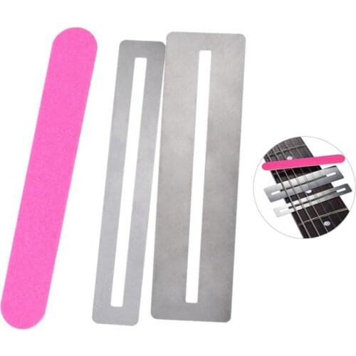 3 Pcs /Set Stainless Steel Guitar String Grinding Tools Repairing Tool Set Fretboard Guard ProtectIve Shim & Fret Wire File Hot