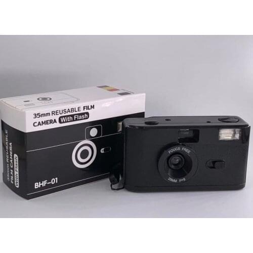 35mm Non Disposable Film Camera Reusable Manual Fool Optical Camera With Flash Retro Fool Film Camera