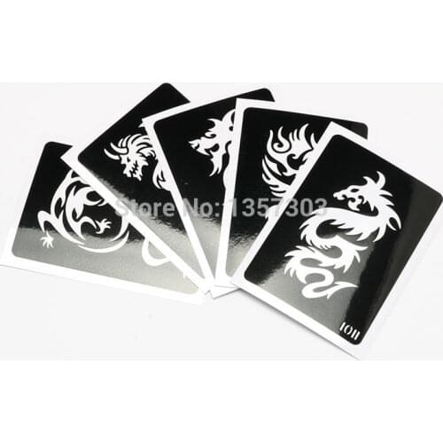50 Mixed Design Fake Tattoo Sheets Stencil for Body Painting Glitter Temporary Tattoo Kit- Free shipping