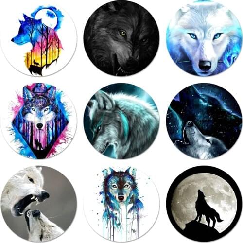 58mm Running Fierce wolf Badge Brooch Pin Accessories For Clothes Backpack Decoration gift