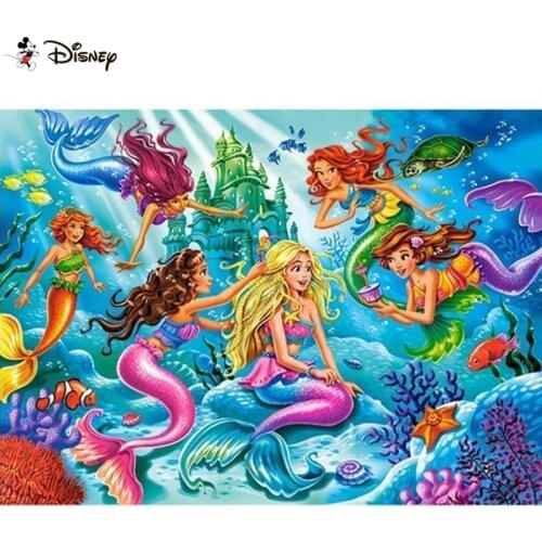 Disney Square/Round Drill 5D DIY Diamond Painting "Cartoon mermaid" Embroidery Cross Stitch Full Rhinestone Decor A30887