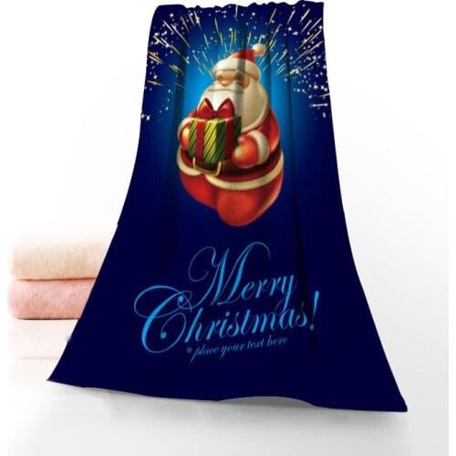 Custom Santa Claus Bath Towel Washcloth Home Textile Travel Hand Face Towel Microfiber Fabric Bathroom Towels For Adults
