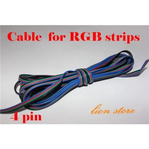 Free Shipping 5M 10M 50M 100M/lot RGB 4pin cable wire for LED RGB strip, 22AWG RGB 4 colors wire, 4pin Tinned copper extend wire