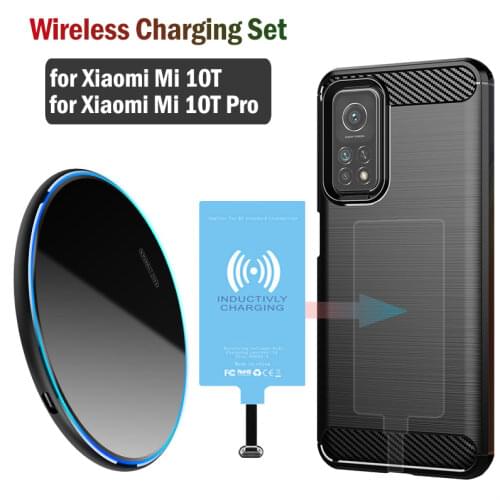 Qi Wireless Charging for Xiaomi Mi 10T 5G/ Mi 10T Pro 5G Phone Wireless Charger Mount USB Receiver Type-C Charging Adapter Case