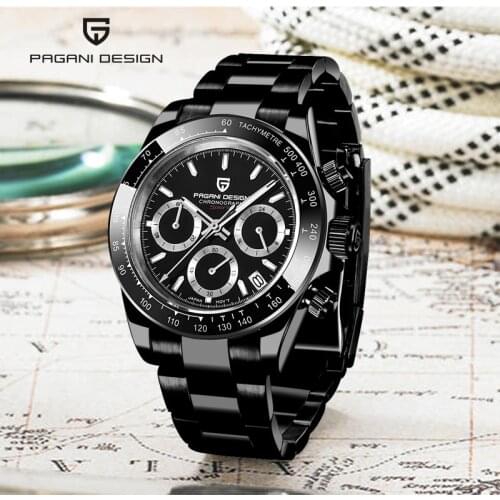 PAGANI DESIGN Top Brand Mens Quartz Watch Sapphire 100M Waterproof Men Automatic Chronograph Stainless Steel Reloj Hombre 2021