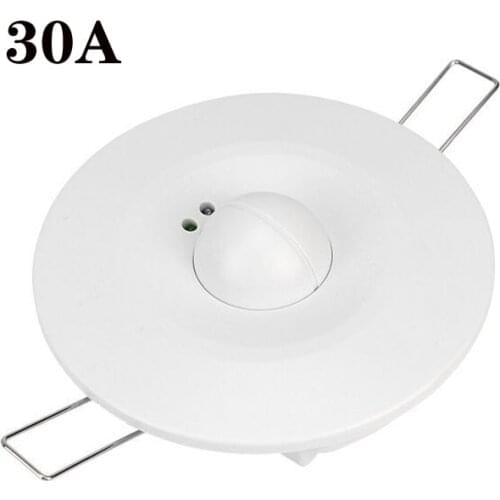 Free 360 degree 30A Microwave Radar Sensor Recessed Motion DetectorLight Switch 220-240V Recessed Ceiling Body Motion Detector