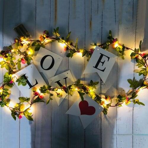 Thrisdar 10M 100 LED Rose flower Leaves Fairy Light Christmas string Garland Wedding Party Copper Wire Vines Branch Light