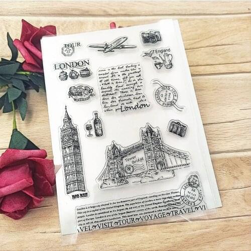 Hot selling City Bridge transparent clear stamp / silicone seal roller stamp DIY scrapbook album / card production
