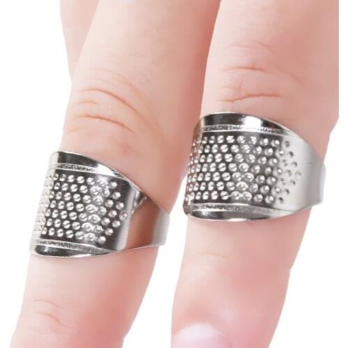 Creative 2Pcs 2019 Household Sewing DIY Tools Silver Ring Thimble Finger Protector Household Quilting Craft Accessories