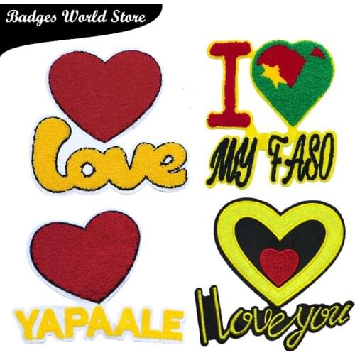 Fashion Heart-shaped patch "I Love You" icon towel embroidered applique patches for DIY Iron on badges on clothes stickers