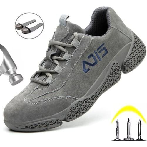 Men Work & Safety Shoes Steel Toe Caps Anti-Smashing Anti-Puncture Construction Work Boots Non-Slip Breathable Security Shoes