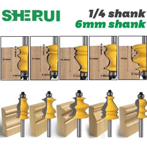 1PC 8mm Shank Casing & Base Molding Router Bit Set CNC Line knife Woodworking cutter Tenon Cutter for Woodworking Tools