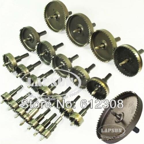 25pc 15mm-50mm-80mm-100mm Hole Saw Tooth Set Kit HSS Steel Drill Bit Cutter for Metal Wood Alloy Plastic Alluminum
