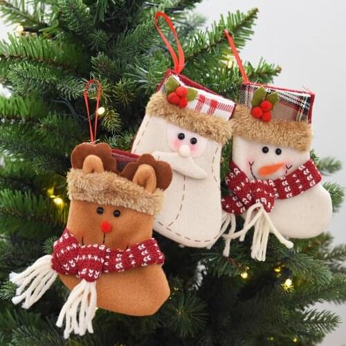 2018 New Gift For New Year Christmas Decorations For Home Decor Party Santa Claus Christmas stocking Candy Socks Tree Gifts Bag