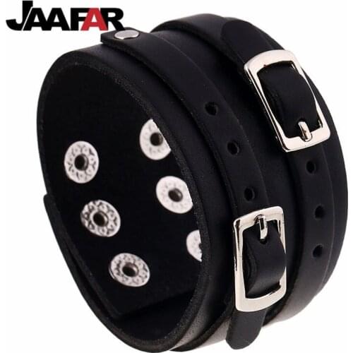 New Arrival! Punk leather bracelet mens high quality vintage leather wide leather bracelet for men women jewelry wholesale