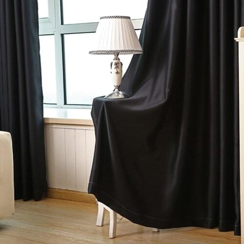 Lychee Solid Black Red Printed Lightproof Curtain Modern Door Curtain Window Room Divider Curtain Valance Home Decoration