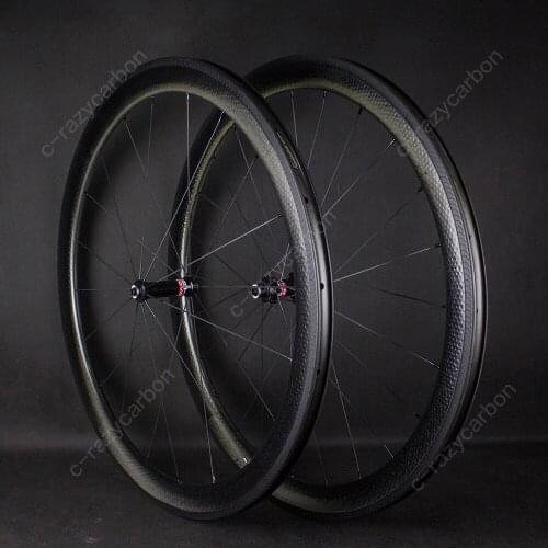 FIERCE Dimple Aerodynamics Carbon Fiber Bike Wheel 50mm Depth 700C V Brake Novatec 511/512 Hubs Road Bike Wheels On sale Dimpled