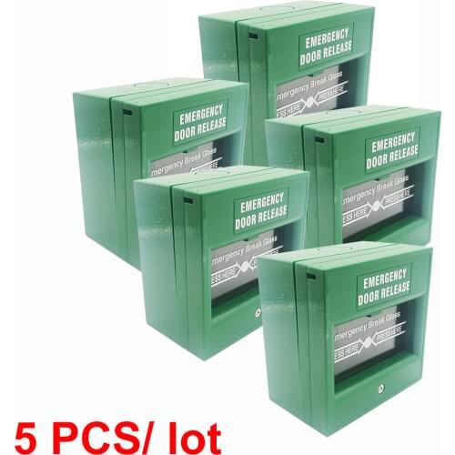 Green Color Emergency Door Release Switches Glass Break Alarm Button Fire Alarm Exit Release Switch