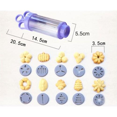 18pcs Plastic Cookie Cutter Cake Decoration Tool Filler Manual Cookies Biscuit Filling Dessert Maker for Making Cookies Macaron