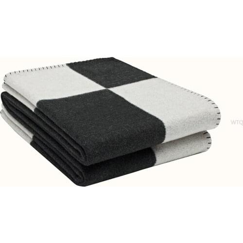 H Letter Knitted Blanket Plaid Fleece Cape For Living Room Portable Warm Sofa Bed Cover Luxurious Nap Blanket Bedroom Office