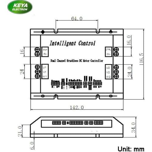 High Performance RS232 CAN open brushless dc motor controller 24v48V 30A Dual Two Channal BLDC Motor Controller KYDBL4830-2E
