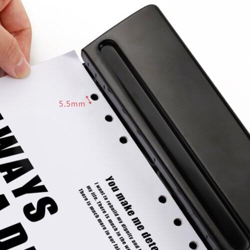 1PC 6 Hole Punch Loose-Leaf Standard Puncher Paper Adjustable Stapler Home Office Binding Supplies Student Stationery Equipment