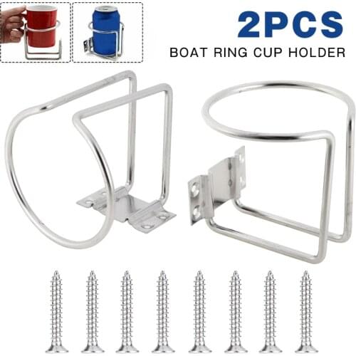 2pcs 88*76mm Stainless Steel Boat Ring Cup Drink Holder Bottle Stand Holder For Boat Marine Yacht Truck