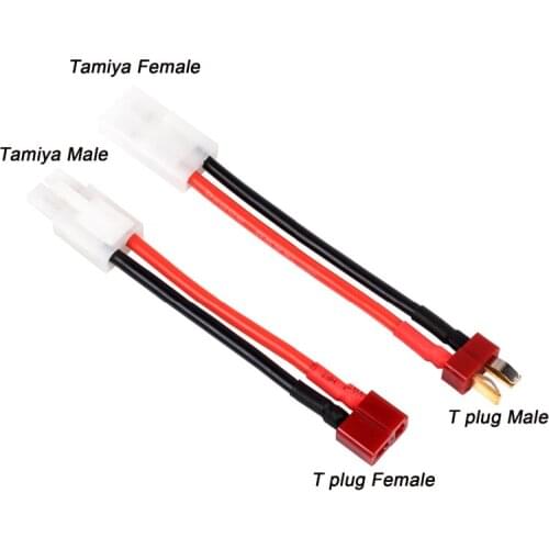 2Pcs/Set 8cm T Plug Female / Male to Tamiya Male / Female Adapter Cable 14 AWG Wire RC Accessories Parts Plug Cable