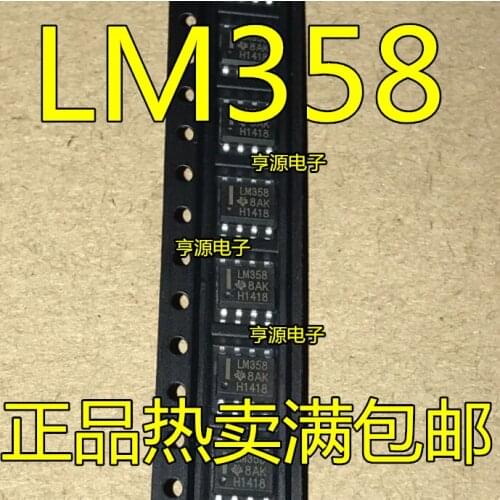 10 pçs/lote Lm358 lm358m lm358dr lm358dt sop-8 patch 8-pin operational amplifier