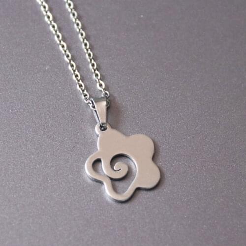 1pc Cloud Flower Stainless Steel Necklace Fashion Minimalist Star Pendants Necklaces Jewelry For Women Girls Kids