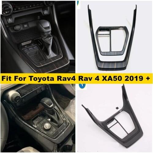 Auto Accessory Stalls Gear Shift Box Frame Cover Trim For TOYOTA RAV4 RAV 4 XA50 2019 2020 2021 ABS Wood Grain / Carbon Fiber