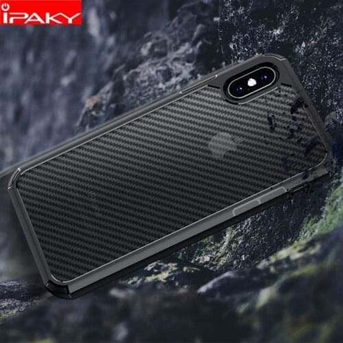 IPAKY for iPhone XR Case for iPhone X XS Case Carbon Fiber Skin Transparent Protect Soft Cover for iPhone XS MAX Case