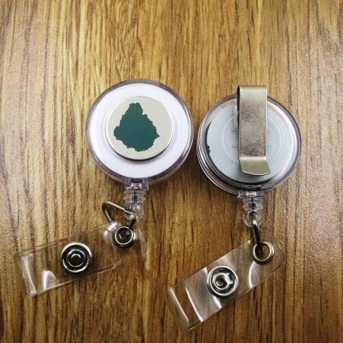 Uruguay ID Badge Reel gift for him/her friend family retractable recoil id badge holder work fun