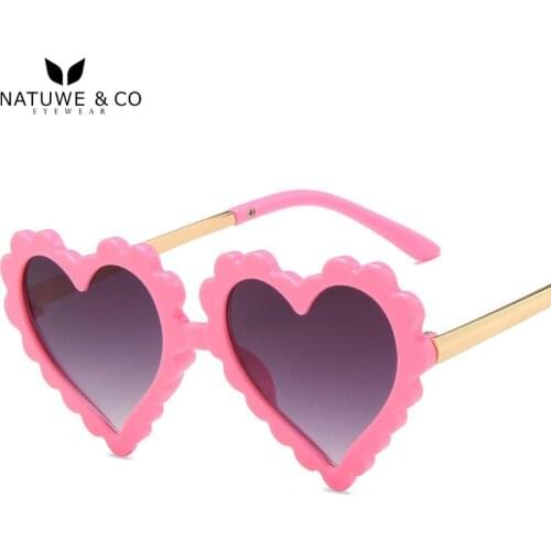 Kids Cute Love Heart Sunglasses Girls Boys Light Pink Sunglass 2021 For Children Smart Lenses Sun