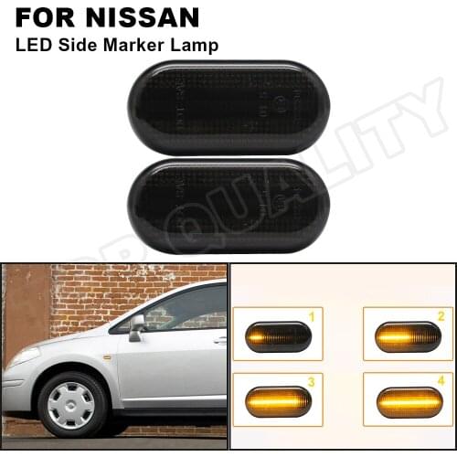 Dynamic LED Side Marker Light Repeater Turn Signal Lamps For Nissan Pathfinder R51 Z33 Note E11 Cube Z11 Versa Quest Tiida Cube